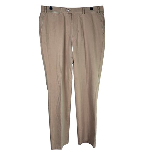 Hiltl The Ultimate Trouser‎ Camel Sateen Pants Men's 36 Contemporary Fit Chino - Picture 1 of 15